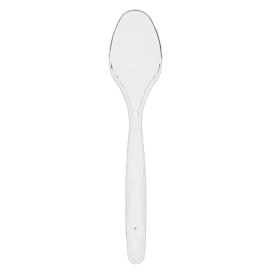 Reusable Plastic PS Teaspoon Transparent 12,5cm (30 Units)