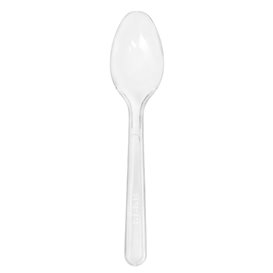 Reusable Plastic PS Teaspoon Transparent 12,5cm (30 Units)