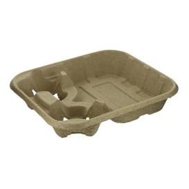 Paper Cup Carrier with 2 Holes and Food Tray (125 Units)