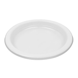 Reusable Plate Flat Economic PS White Ø17cm (400 Units)