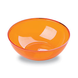 Plastic Bowl PS Crystal Hard Orange 400ml Ø14cm 