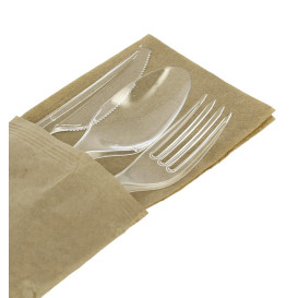 Cutlery Set Reusable PS 3 Pieces + Napkin (25 Units)