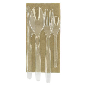 Cutlery Set Reusable PS 4 Pieces + Napkin (250 Units)