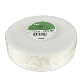 Paper Plate Round Greaseproof Shape White Ø18cm 220g/m² (50 Units) 