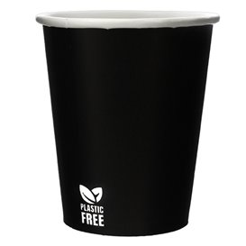 Plastic-Free Paper Cup 7 Oz/210ml Black Ø7,0cm (50 Units)