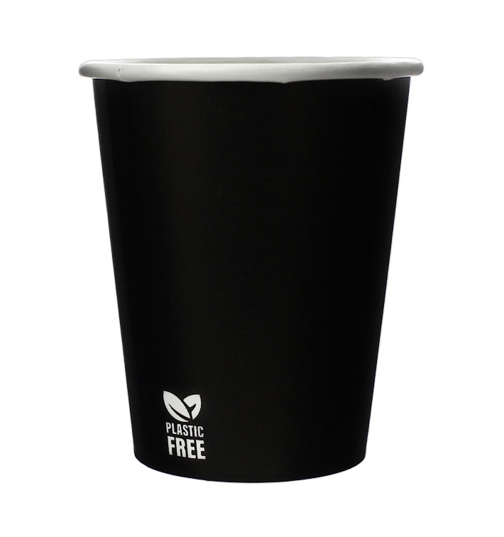 Plastic-Free Paper Cup 8 Oz/240ml Black Ø8,0cm (50 Units) Plastic-Free Paper Cup 8 Oz/240ml Black Ø8,0cm (50 Units)