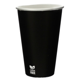 Plastic-Free Paper Cup 12 Oz/360ml Black Ø8,0cm (1.000 Units)