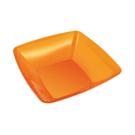 Plastic Bowl PS Crystal Hard Orange 480ml 14x14cm 