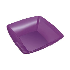 Plastic Bowl PS Crystal Hard Eggplant 480ml 14x14cm 