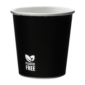 Plastic-Free Paper Cup 4 Oz/120ml Black Ø6,2cm (1.000 Units)