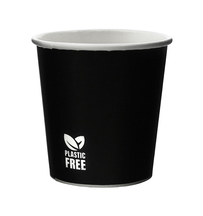 Plastic-Free Paper Cup 4 Oz/120ml Black Ø6,2cm (1.000 Units) Plastic-Free Paper Cup 4 Oz/120ml Black Ø6,2cm (1.000 Units)