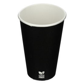Plastic-Free Paper Cup 12 Oz/360ml Black Ø8,0cm (50 Units)