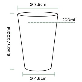 Plastic Cup PS Injection Moulding "Rombos" 200 ml (1000 Units)