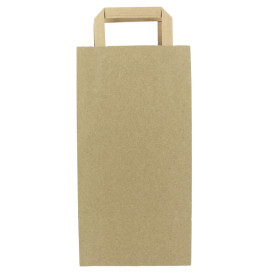 Paper Bottle Bag with Handles Kraft 19+8x37cm (250 Units)