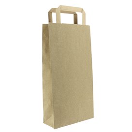 Paper Bottle Bag with Handles Kraft 19+8x37cm (50 Units) 