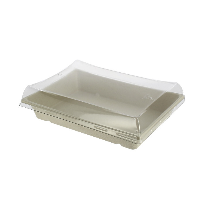 Sugarcane Tray with Lid 750ml 22x16x6cm (90 Units) Sugarcane Tray with Lid 750ml 22x16x6cm (90 Units)