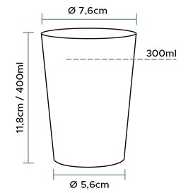 Plastic Cup PS Injection Moulding Clear 400ml (25 Units)