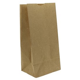Paper Bag without Handle Kraft Brown 45g/m² 12+8x24cm (25 Units)