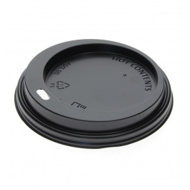 Lid for Paper Cup Hole Black Carton 8, 9, 12 Oz Ø8,0cm (1000 Units)