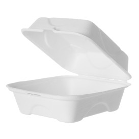 Sugarcane Burger Box White 15x15x8cm (50 Units)