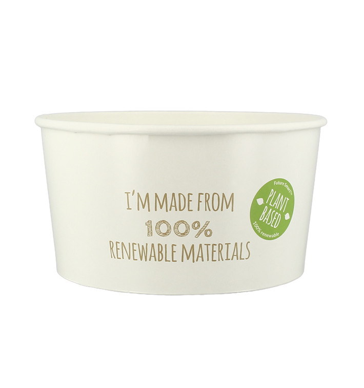 Renewable Paper Salad Bowl White 1030ml Ø15,1cm (360 Units) Renewable Paper Salad Bowl White 1030ml Ø15,1cm (360 Units)