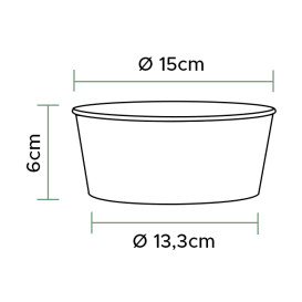 Renewable Paper Salad Bowl White 775ml Ø15cm (360 Units)