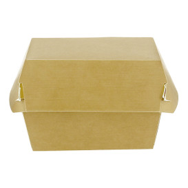 Paperboard Burger Box Kraft Double Closing 11x11x7,5cm (50 Units)