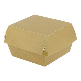 Paperboard Burger Box Kraft Double Closing 11x11x7,5cm (50 Units)