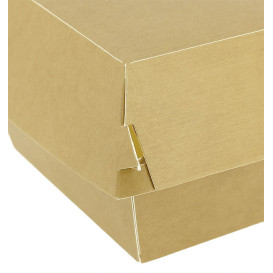 Paperboard Burger Box Kraft Double Closing 11x11x7,5cm (50 Units)