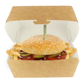 Paper Burger Box Kraft Mega Size 16,5x18x9cm (25 Units) 