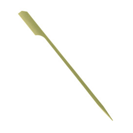 Bamboo Food Pick Golf Design Natural Green 12cm (200 Units)