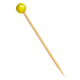 Bamboo Food Pick Tennis Design 12cm (100 Units)  