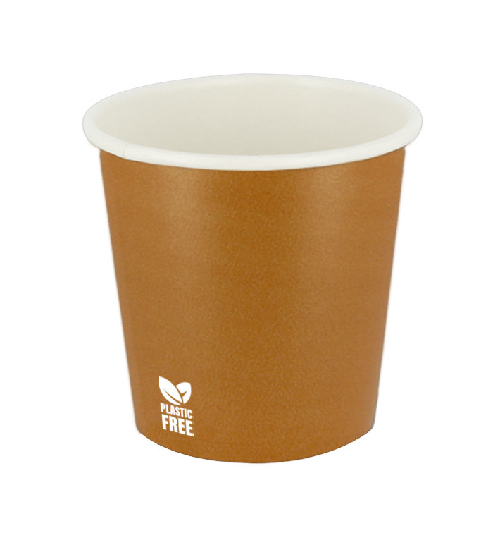 Plastic-Free Paper Cup 4Oz/120ml "Caramel" Ø6,2cm (100 Units) Plastic-Free Paper Cup 4Oz/120ml "Caramel" Ø6,2cm (100 Units)