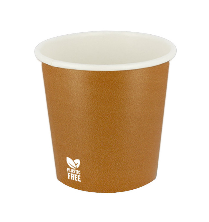 Plastic-Free Paper Cup 4Oz/120ml "Caramel" Ø6,2cm (1.000 Units) Plastic-Free Paper Cup 4Oz/120ml "Caramel" Ø6,2cm (1.000 Units)
