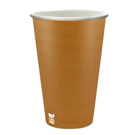 Plastic-Free Paper Cup 12 Oz/360ml "Caramel" Ø8cm (50 Units)