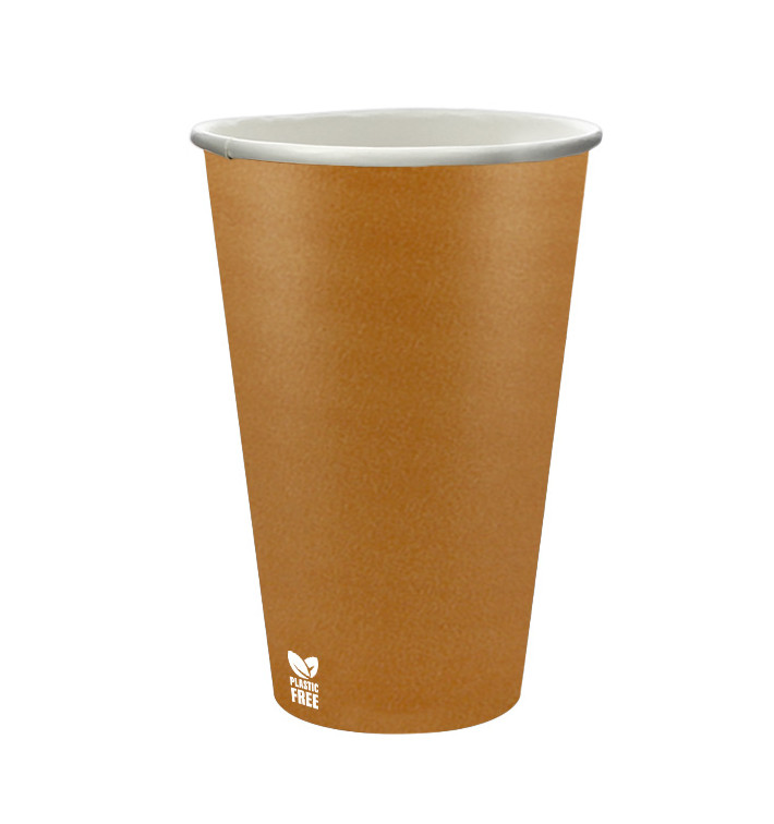 Plastic-Free Paper Cup 12 Oz/360ml "Caramel" Ø8cm (50 Units)