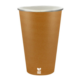 Plastic-Free Paper Cup 12 Oz/360ml "Caramel" Ø8cm (50 Units)