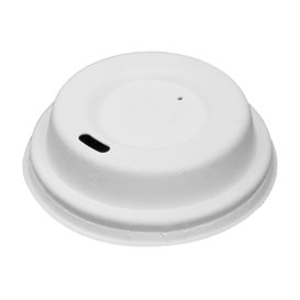 Lid with Hole of Moulded Cellulose Fibre White Ø6,2cm (2.000 Units)