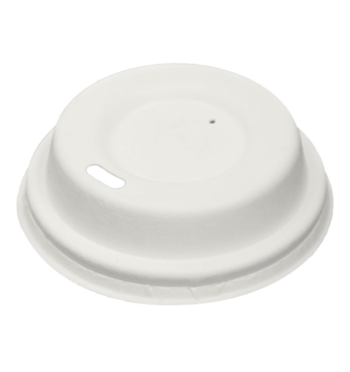Lid with Hole of Moulded Cellulose Fibre White Ø6,2cm (50 Units) Lid with Hole of Moulded Cellulose Fibre White Ø6,2cm (50 Units)