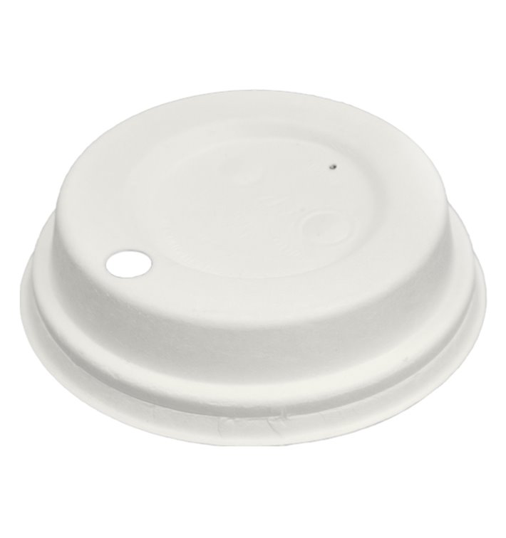 Lid with Hole of Moulded Cellulose Fibre White Ø8cm (1.800 Units) Lid with Hole of Moulded Cellulose Fibre White Ø8cm (1.800 Units)