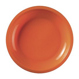 Plastic Plate Flat Orange "Round" PP Ø18,5cm (600 Units)