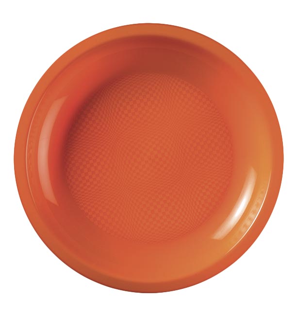 Plastic Plate Flat Orange "Round" PP Ø18,5cm (600 Units)