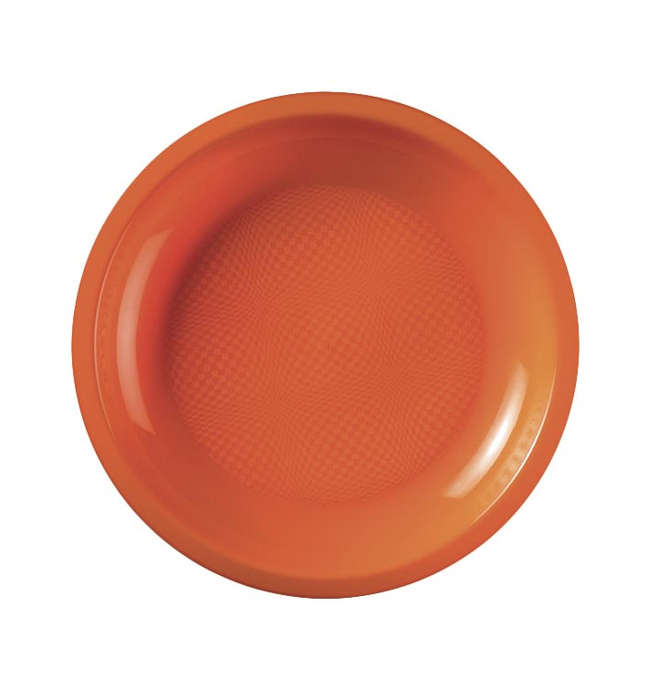 Plastic Plate Flat Orange "Round" PP Ø18,5cm (600 Units)