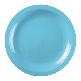 Plastic Plate Flat Turquoise Round shape PP Ø18,5cm (50 Units) 