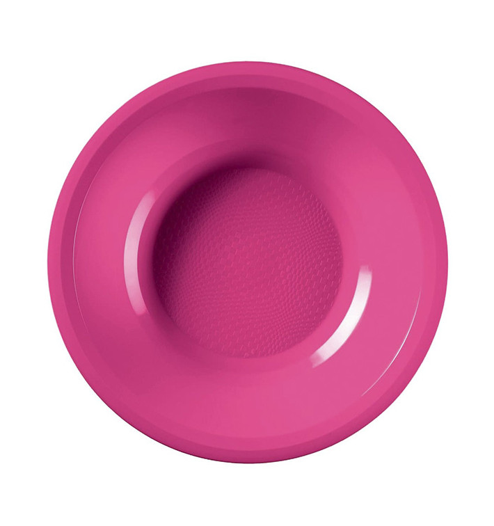 Plastic Plate Deep Fuchsia "Round" PP Ø19,5 cm (50 Units) 