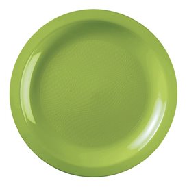 Plastic Plate Flat Lime Green "Round" PP Ø22 cm (600 Units)