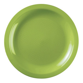 Plastic Plate Flat Lime Green "Round" PP Ø22 cm (600 Units)