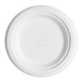 Sugarcane Plate White Ø15,5 cm (1000 Units)