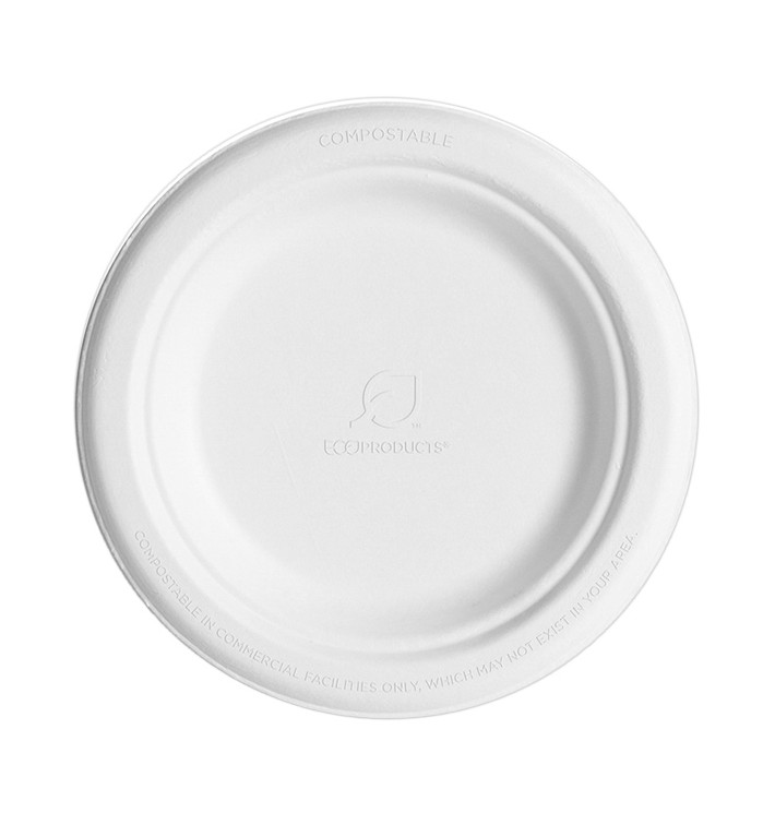 Sugarcane Plate White Ø15,5 cm (50 Units) Sugarcane Plate White Ø15,5 cm (50 Units)