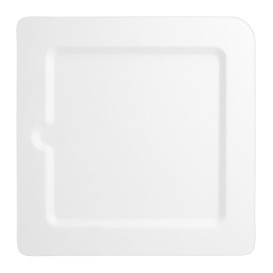 Sugarcane Plate Notched White 20x20 cm (200 Units)